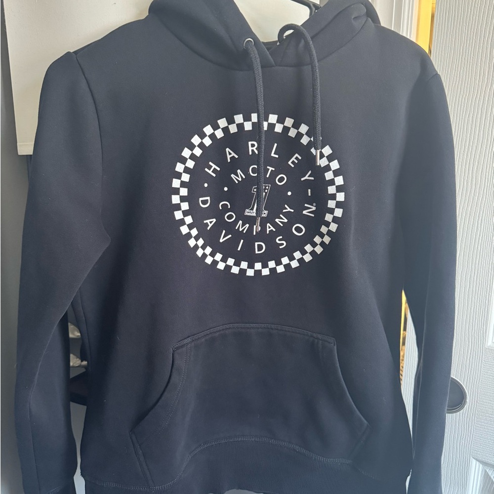 Harley-Davidson Black Sweater with Graphic Design and Hood